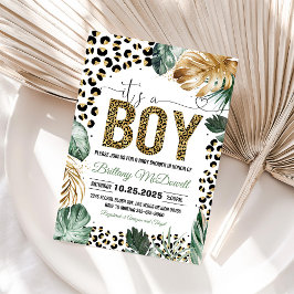 Leopard print Baby shower Kaart