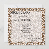 Leopard Print Baby shower nodigt uit Kaart (Achterkant)