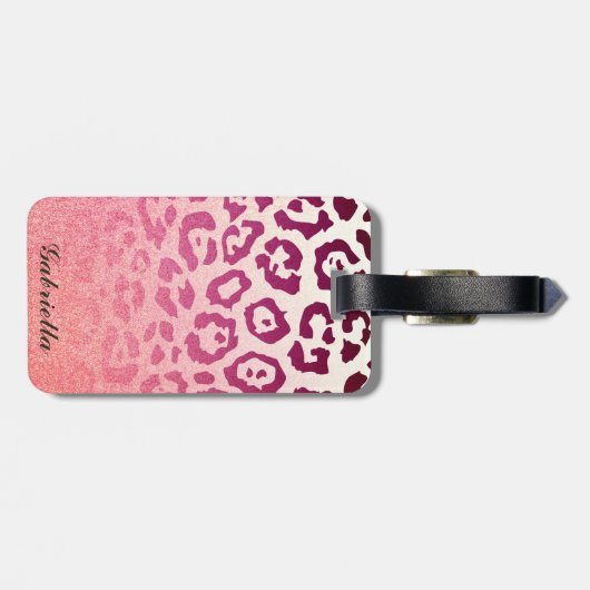 Leopard Print Bagagelabel (Achterkant horizontaal)