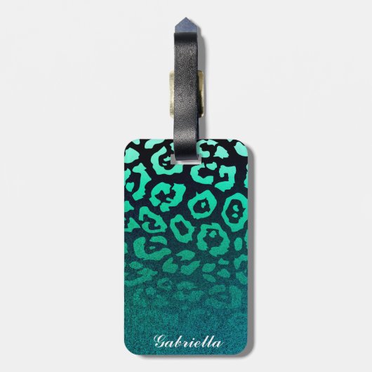Leopard Print Bagagelabel (Achterkant verticaal)