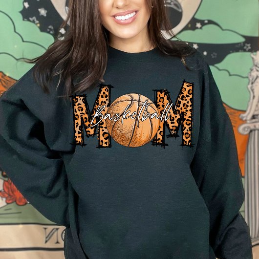 Leopard Print Basketball Mam, Athlete # en naam S Trui