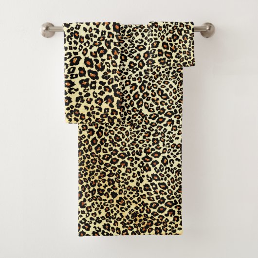 Leopard Print Bath Towel Set Bad Handdoek (Insitu)