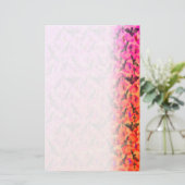 Leopard Print Bats Skulls Roze Sinaasappel Briefpapier (Staand voorkant)