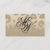 Leopard Print Beige Monogram Visitekaartje (Voorkant)