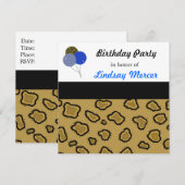 Leopard Print Birthday Uitnodiging (Voorkant / Achterkant)