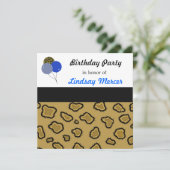 Leopard Print Birthday Uitnodiging (Staand voorkant)