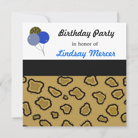 Leopard Print Birthday Uitnodiging (Voorkant)