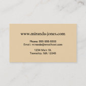 Leopard Print, Black, Brown, Rust and Tan Business Visitekaartje (Achterkant)