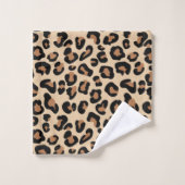 Leopard Print, Black, Brown, Rust en Tan Bad Handdoek (Wasdoekje)