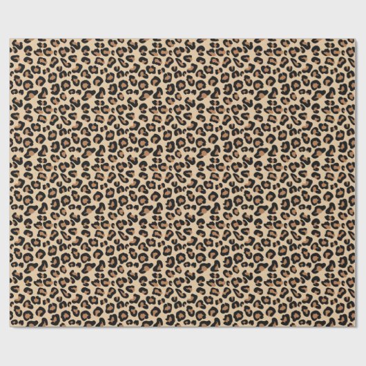 Leopard Print, Black, Brown, Rust en Tan Cadeaupapier (Vlak)