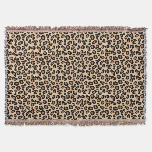 Leopard Print, Black, Brown, Rust en Tan Deken (Voorkant)