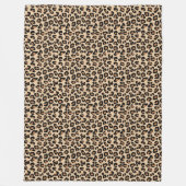 Leopard Print, Black, Brown, Rust en Tan Fleece Deken (Voorkant)