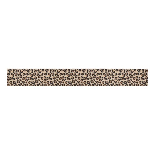 Leopard Print, Black, Brown, Rust en Tan Grosgrain Lint (Voorkant)
