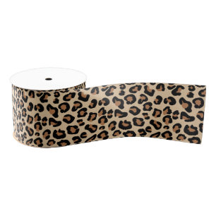 Leopard Print, Black, Brown, Rust en Tan Grosgrain Lint