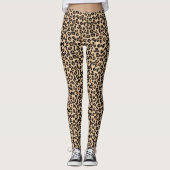 Leopard Print, Black, Brown, Rust en Tan Leggings (Voorkant)