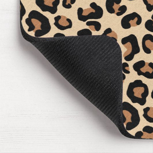 Leopard Print, Black, Brown, Rust en Tan Muismat (Hoek)