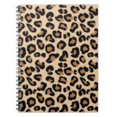 Leopard Print, Black, Brown, Rust en Tan Notitieboek (Voorkant)