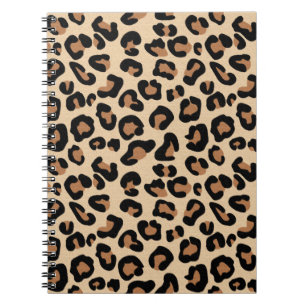 Leopard Print, Black, Brown, Rust en Tan Notitieboek