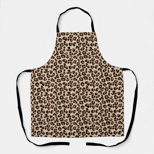 Leopard Print, Black, Brown, Rust en Tan Schort (Voorkant)