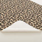 Leopard Print, Black, Brown, Rust en Tan Sherpa Deken (3/4)
