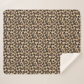 Leopard Print, Black, Brown, Rust en Tan Sherpa Deken (Voorkant (horizontaal))