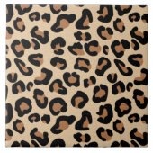 Leopard Print, Black, Brown, Rust en Tan Tegeltje (Voorkant)