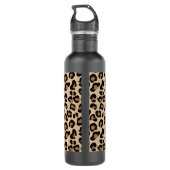 Leopard Print, Black, Brown, Rust en Tan Waterfles (Achterkant)