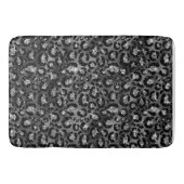 Leopard Print Black en Silver Grey Badmat (Voorkant)