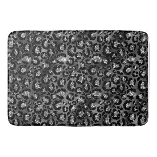 Leopard Print Black en Silver Grey Badmat