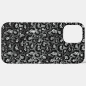 Leopard Print Black en Silver Grey Case-Mate iPhone Case (Achterkant / Rechts)