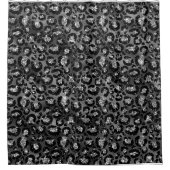 Leopard Print Black en Silver Grey Douchegordijn (Voorkant)