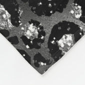 Leopard Print Black en Silver Grey Fleece Deken (Hoek)