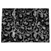 Leopard Print Black en Silver Grey Groot Cadeauzakje (Voorkant)