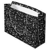 Leopard Print Black en Silver Grey Groot Cadeauzakje (Achterkant Gekanteld)