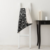 Leopard Print Black en Silver Grey Sherpa Deken (In situ)