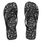 Leopard Print Black en Silver Grey Teenslippers (Voetbed)