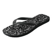 Leopard Print Black en Silver Grey Teenslippers (Schuin)