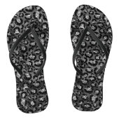 Leopard Print Black en Silver Grey Teenslippers (Voetbed)