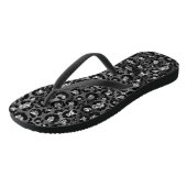 Leopard Print Black en Silver Grey Teenslippers (Schuin)