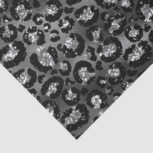 Leopard Print Black en Silver Grey Tissuepapier (Detail)