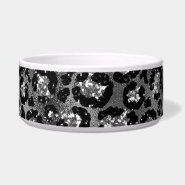 Leopard Print Black en Silver Grey Voerbakje