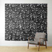 Leopard Print Black en Silver Grey Wandkleed (In Situ (horizontaal))