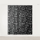 Leopard Print Black en Silver Grey Wandkleed (Voorkant)