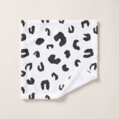 Leopard Print Black en White Bad Handdoek (Wasdoekje)