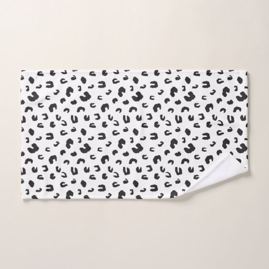 Leopard Print Black en White Bad Handdoek (Handdoek)