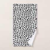 Leopard Print Black en White Bad Handdoek (Handdoek)