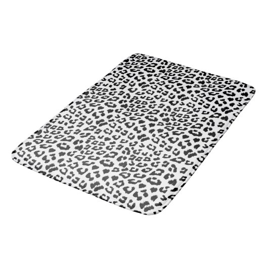 Leopard Print Black en White Badmat (Gekanteld)