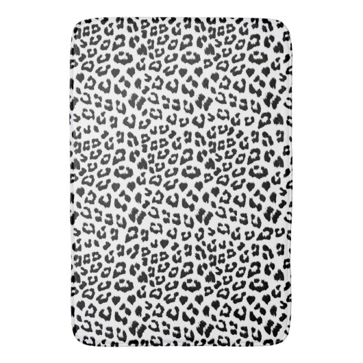 Leopard Print Black en White Badmat (Voorkant Verticaal)