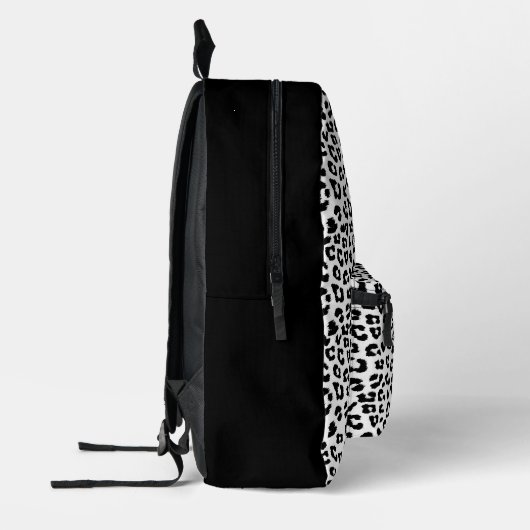 Leopard Print Black en White Bedrukte Rugzak (Links)