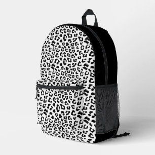 Leopard Print Black en White Bedrukte Rugzak
